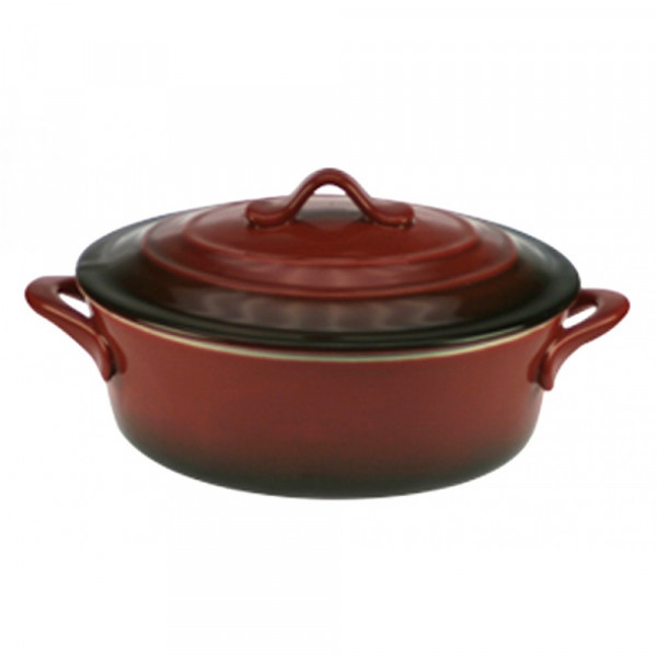 RED OVEN CASSEROLE OVAL WITH LID в 